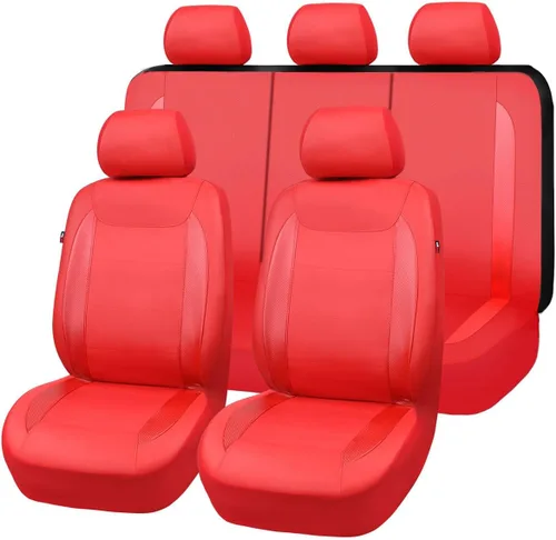 Miniatura 26 de Fundas para asientos de coche Flying Banner, protectoras, impermeables, de cuero sintético con fibra de carbono para asientos delanteros y traseros