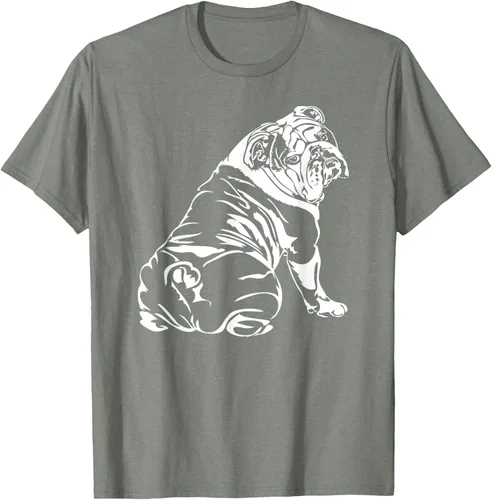Miniatura 70 de Gracioso Bulldog Inglés playera perro Hund playera regalo, Azul (Heather blue)