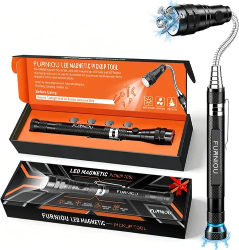 Regalos para hombres, herramienta de recogida magnética LED, rellenos de calcetín para adultos, regalos de cumpleaños para hombres, linterna