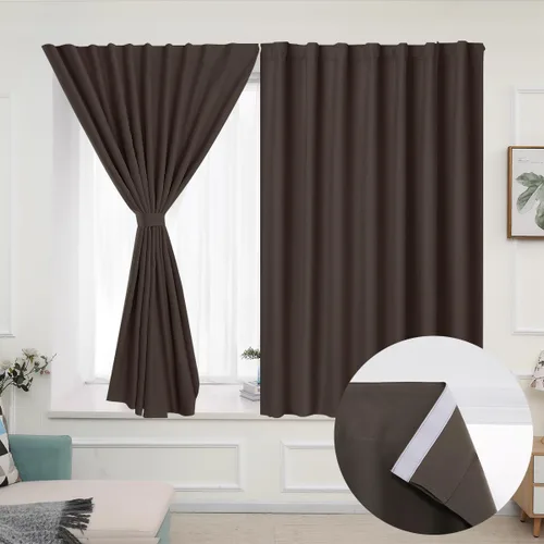 Miniatura 20 de Muamar Cortinas opacas sin taladro, paneles de cortina para ventana fáciles de instalar, juego de 2 paneles de cortinas portátiles para dormitorio