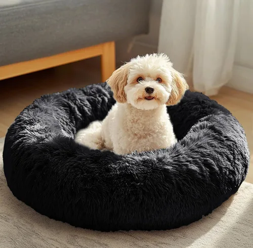 Miniatura 48 de JOLLYVOGUE - Cama para perros y gatos, cama relajante y antiestrés para mascotas y perros pequeños, cojín esponjoso en forma de dona para mascotas