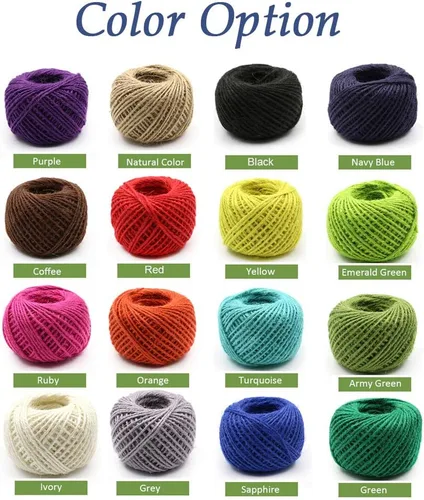 Miniatura 2 de Cuerda de yute verde de 54 yardas/rollo de 0.079 pulgadas, cuerda de cáñamo, cuerda gruesa fuerte, envoltura de cuerda gruesa, boda, manualidades