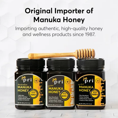 Miniatura 5 de P.R.I Miel Manuka, MGO 600+, 500g de Miel Monofloral Cruda de Manuka de Nueva Zelanda (1.1LB)