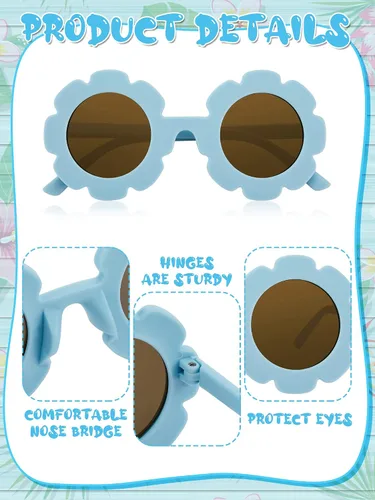 Miniatura 2 de Dunzy 16 pares de lentes de sol para niños y niñas, lindos lentes de sol redondos para fiestas en la playa, de 3 a 10 años