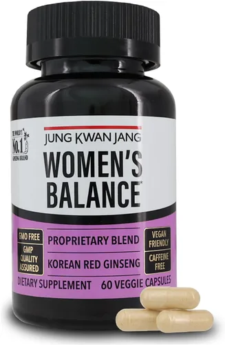 JUNG KWAN JANG Equilibrio femenino con ginseng rojo coreano para nivel de energía, sistema digestivo y suplemento de salud cognitiva, 60 cápsulas