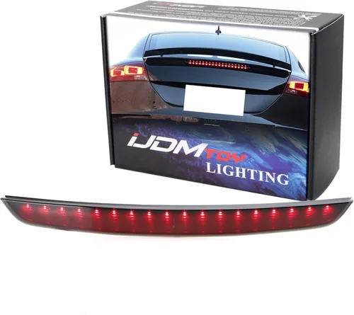 iJDMTOY OEM Spec lente ahumada completa LED tapa del maletero tercer conjunto de barra de luz de freno compatible solo con Audi TT Coupe 2008-2015