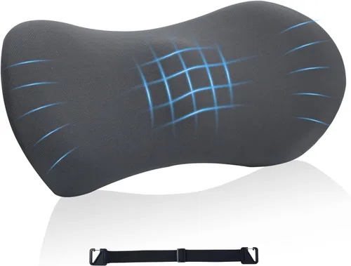 Miniatura 12 de Almohada lumbar, almohada de apoyo lumbar de espuma viscoelástica para silla de oficina y asiento de automóvil, almohada de apoyo para aliviar