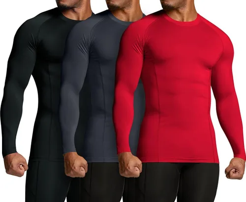 Miniatura 2 de ATHLIO - Paquete de 1 o 3camisetas de compresión de manga larga con FPU 50+ para hombre, camiseta de protección para deportes acuáticos