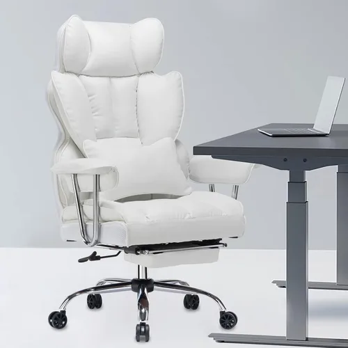 Efomao Silla de oficina grande y alta, silla ejecutiva de respaldo alto resistente de 400 libras con asiento extra ancho de 23.6 pulgadas, silla de