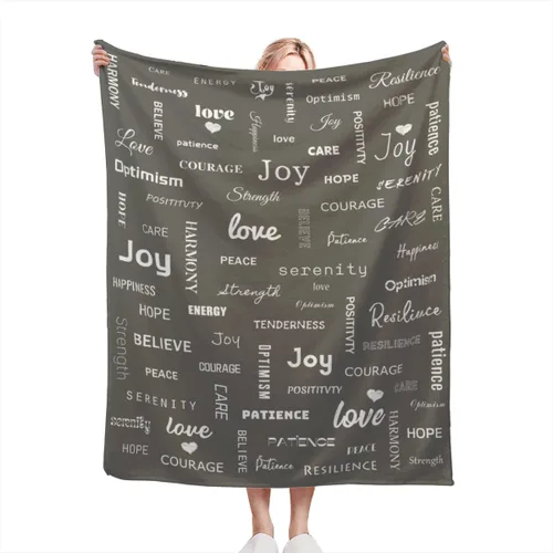 Miniatura 16 de Manta curativa, manta de regalo para mujeres y hombres, cálido regalo inspirador, manta de forro polar suave con energía positiva, comodidad, amor