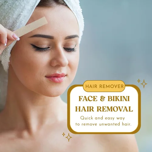 Miniatura 2 de MOOM Express - Tiras de cera listas para usar para depilación - Línea de bikini y tiras de cera facial - Tiras de cera para mujeres con manzanilla