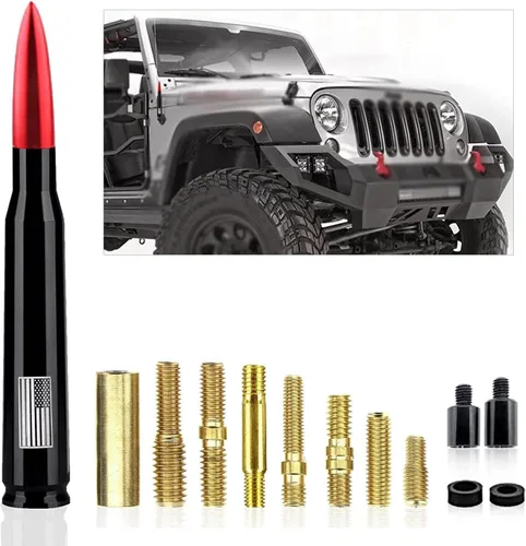 Miniatura 8 de gunhunt 1 PC Diseño de Bandera Americana Antena para Coche y Camión, Antena de Bala para Coche y Camión, Diseño Antirrobo Mejora la Señal Reemplazo