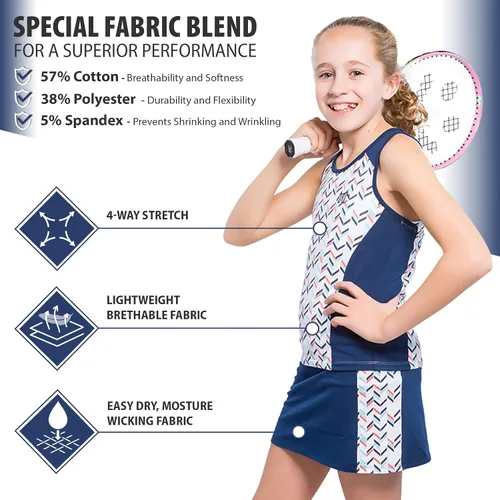 Miniatura 3 de STC Girls Tennis Dresses and Golf Outfit Came to Play Sleeveless Kids Athletic Sports Skirts with Shorts and Built in Pockets