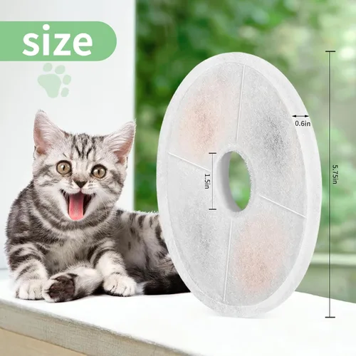 Miniatura 3 de Paquete de 6 filtros de repuesto para fuente de agua para gatos, para dispensador de agua de flores de 3 L, filtro automático para fuente
