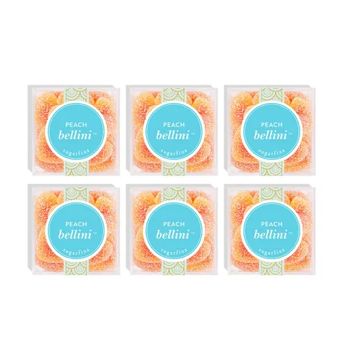 Miniatura 10 de Sugarfina Peach Bellini - Cubo de caramelo pequeño, gomitas, 3.6 onzas, 1 unidad