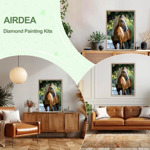Miniatura 5 de AIRDEA Kits de pintura de diamantes para adultos, 12 x 16 pulgadas, kit de arte de gemas para bricolaje, juego de pintura de diamantes 5D