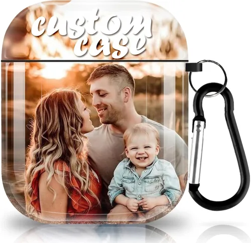 Miniatura 7 de Funda protectora de silicona suave compatible con Apple AirPods de 2ª y 1ª generación con llavero (violeta ahumado)