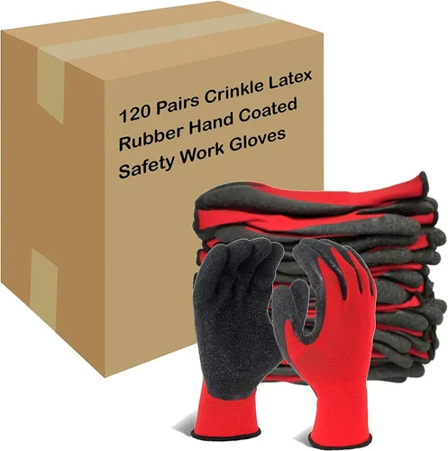 Miniatura 11 de Evridwear Guantes de trabajo de seguridad con recubrimiento de goma de látex arrugado aplicado a mano para hombres y mujeres, uso general múltiple