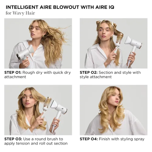 Miniatura 14 de T3 Aire IQ Kit de secador de pelo con concentrador de secado rápido, concentrador de estilo, difusor y soporte para secadora Golpes rápidos