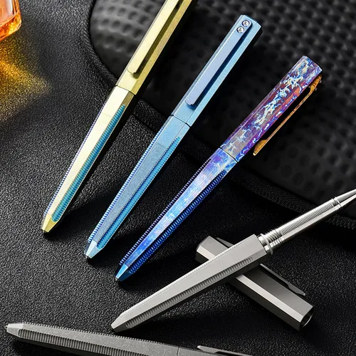 Miniatura 9 de Hamans Bolígrafo de titanio con tapa de clip de 5.2 pulgadas, bolígrafo táctico de tamaño compacto para llevar a diario