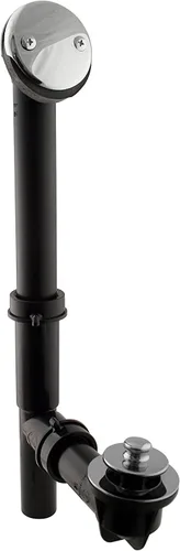 Miniatura 15 de Westbrass 597144-62 Conjunto de desbordamiento y desbordamiento tubular de polietileno de 14 pulgadas con placa frontal de 2 agujeros y tapón