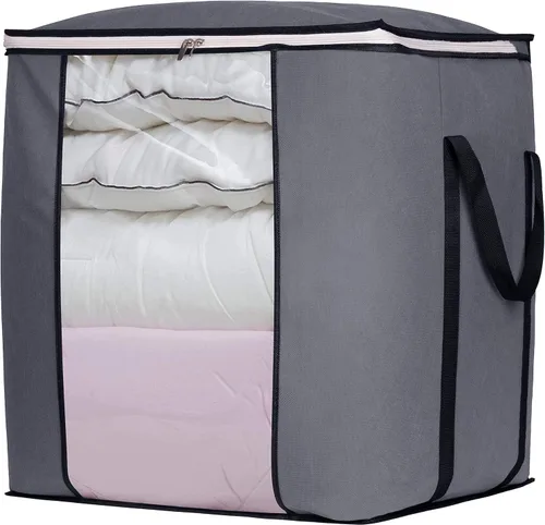 SLEEPING LAMB Bolsas de almacenamiento de mantas extra grandes de 120 L, contenedores de almacenamiento de ropa transpirables para edredón King,