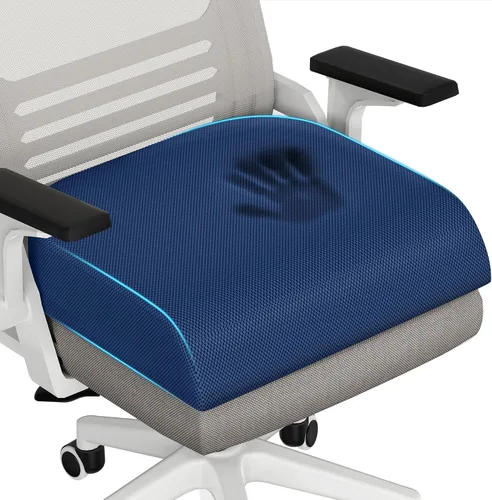 Miniatura 13 de TranquilRelax - Cojín grande para asiento de espuma viscoelástica para largas horas de sentado en silla de oficina, asiento de coche, almohadilla