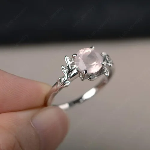 Miniatura 3 de LUO Anillo redondo de plata de ley 925 con piedra preciosa de 0.276 in para mujer