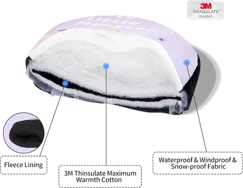Miniatura 4 de COPOZZ Guantes de esquí para niños, 3M Thinsulate con aislamiento térmico para niños, guantes de nieve resistentes al viento y cálidos guantes