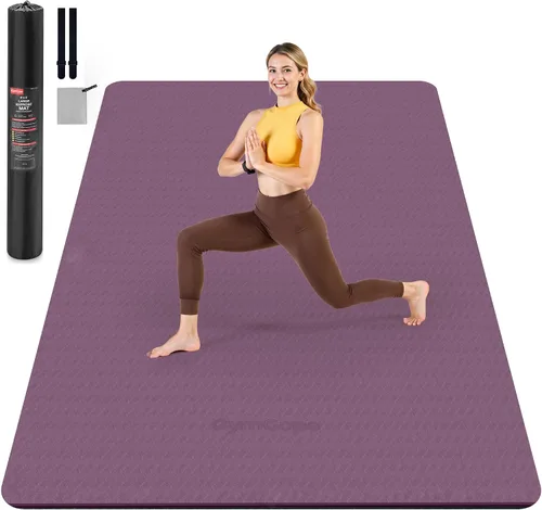 Miniatura 14 de Tapete de yoga extra grande – 72 x 48 pulgadas o 78 x 57 pulgadas, 1/4 a 1/2 pulgadas de grosor para mujeres y hombres, tapete de pilates