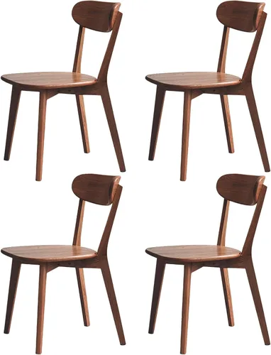 Miniatura 19 de Sillas de comedor 100% de madera de roble macizo, sillas de comedor modernas de mediados de siglo con cojín tapizado, sillas de cocina, comedor