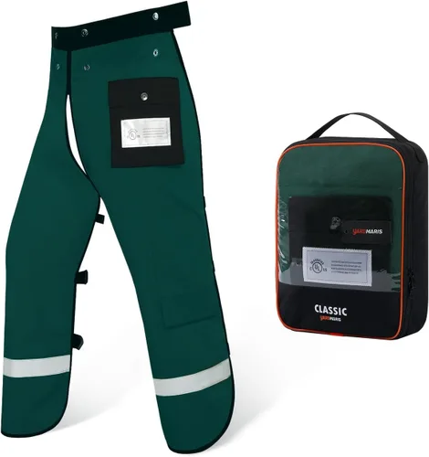 Miniatura 10 de Delantal de seguridad para motosierra de 8 capas, resistente, con cintura ajustable y bolsillo para hombres/mujeres, clásico C, naranja y negro