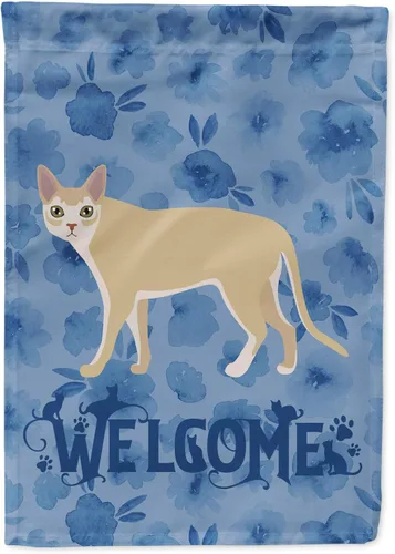 Miniatura 82 de Caroline's Treasures CK4813CHF - Bandera de bienvenida con gato abisinio azul, manga grande, para porche, para colgar en la pared, poliéster