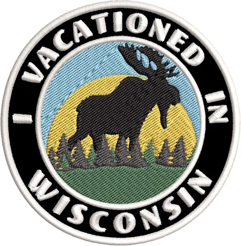 Miniatura 4 de I Vacationed in Wisconsin 3.5" Bordado DIY Hierro/Coser Parches Decorativos Recuerdo Vacaciones Viajes Aventura Novedad Tema Amarillo soleado