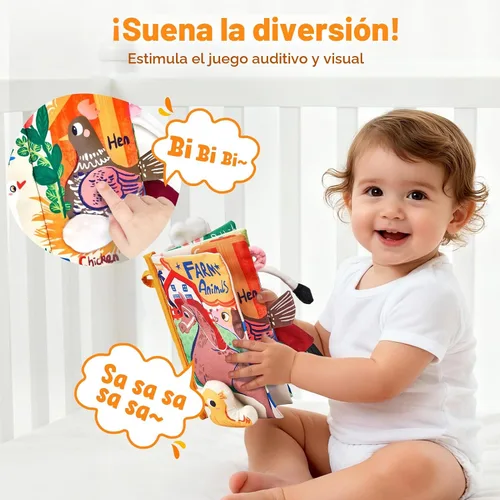 Miniatura 4 de JoyCat Farm Libros de Juguetes para Bebés de 0 a 6 Meses, Libro de Tela para Sentarse y Tocar y Sentir para Bebés de 0 a 3 a 6 a 12 a 18 Meses