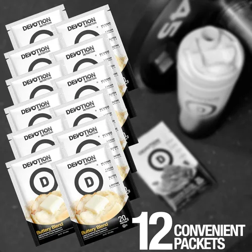 Miniatura 3 de Devotion Nutrition Polvo de Proteína Mezcla Sin Gluten, Apto para Dieta Cetogénica, Sin Azúcares Añadidos 1g MCT 20g Proteína de Suero