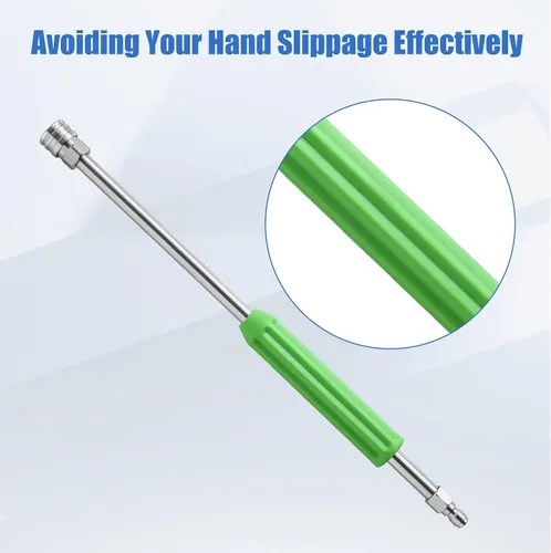 Miniatura 7 de RIDGE WASHER Varita de extensión para lavadora a presión, lanza de acero inoxidable de 17 pulgadas con cubierta protectora verde, conexión rápida