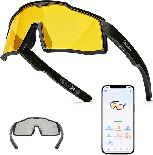 Miniatura 15 de Lentes inteligentes fotocromáticos para hombres y mujeres, lentes de sol deportivos Bluetooth 5.3 con llamadas manos libres, altavoz de oreja