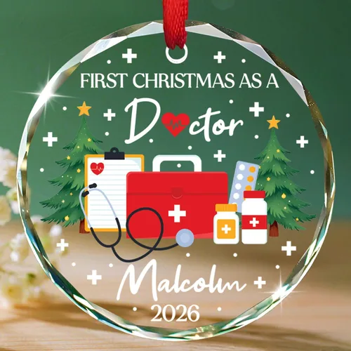 Miniatura 17 de Un médico verdaderamente asombroso es difícil de encontrar Adornos de vidrio, Adorno de Navidad personalizado de agradecimiento al médico 2025