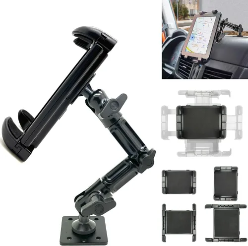 Miniatura 5 de Base de taladro de metal industrial para tableta/smartphone con brazo de taladro ELD AMPS de aleación de 8 pulgadas, soporte para iPad para pared