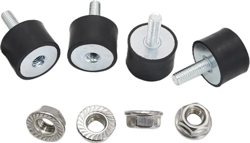 Miniatura 7 de 4 piezas M8 30 x 20 mm soportes de aislante de goma con un solo perno amortiguador con 4 piezas de tuercas de seguridad, soportes de aislamiento