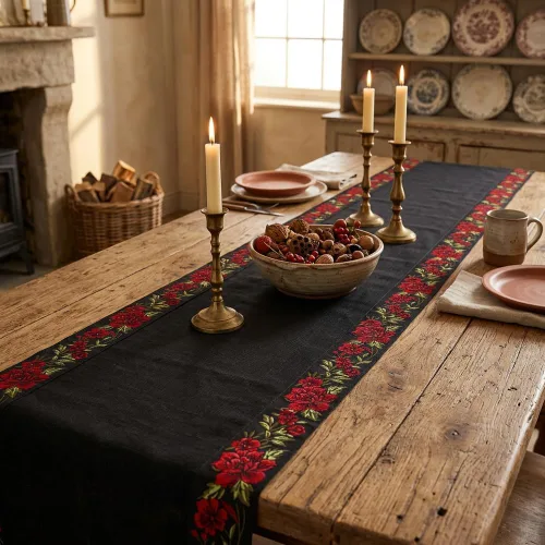Miniatura 5 de IDONGCAI Cinta Jacquard Boho de 10 yardas - Tela de bordado floral de encaje negro para coser y adornos