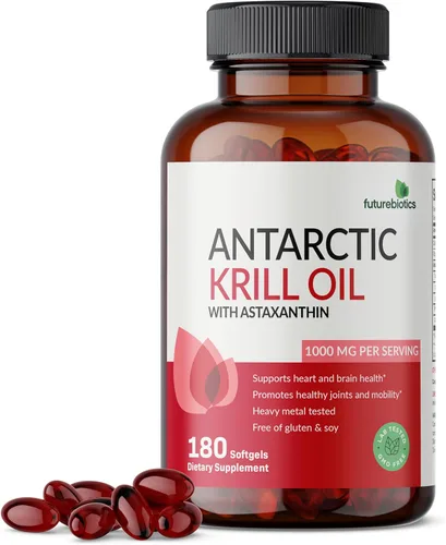 Miniatura 10 de Futurebiotics Aceite de krill antártico de 1000 mg con omega-3 EPA, DHA, astaxantina y fosfolípidos - Aceite de krill 100% puro de alta calidad
