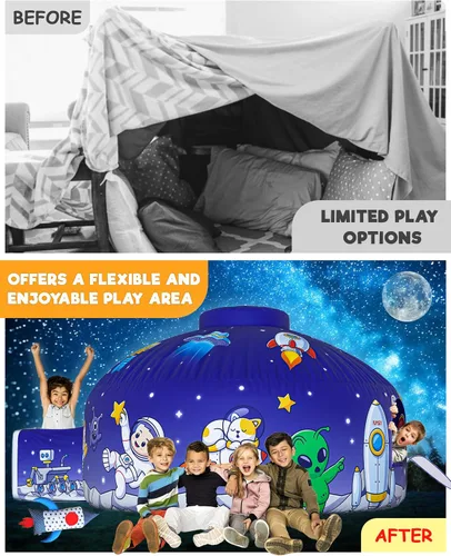 Miniatura 5 de Tienda de campaña de aire para niños con puerta, carpas para niños pequeños de interior 77 x 50 in - AstroDome Inflates in 30 Sec, Breathable
