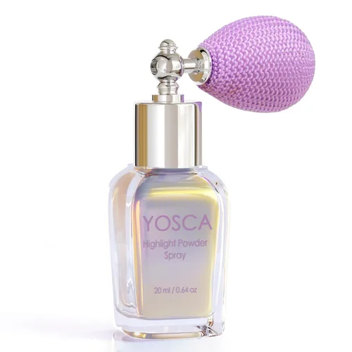 Yosca Spray de polvo iluminador, 0.7 fl oz (0.7 fl oz) cosmético de alto brillo para el cuerpo, polvo de hadas, resaltador de polvo brillante,
