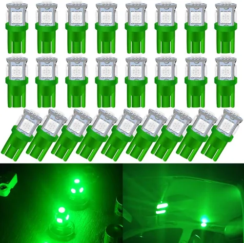 Miniatura 11 de Paquete de 25 bombillas LED 194, bombillas LED T10 súper brillantes, bombillas 2825 5050 Chipset 5-SMD, W5W 168 bombillas LED de repuesto para Rojo
