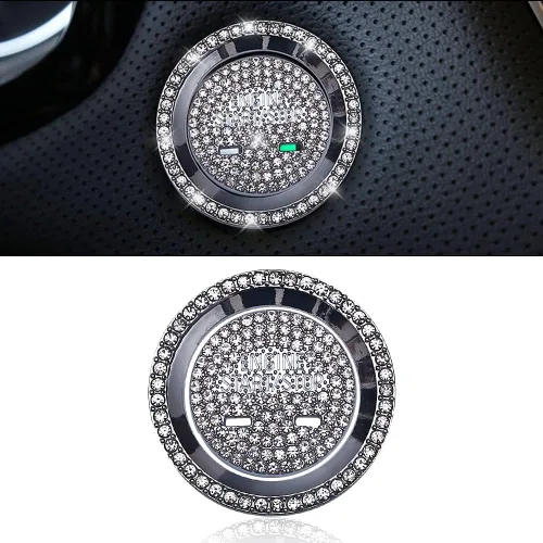Miniatura 7 de 2 piezas de adornos brillantes para perillas de control central y multimedia, compatibles con Cadillac CT5 CT4, adhesivo para accesorio