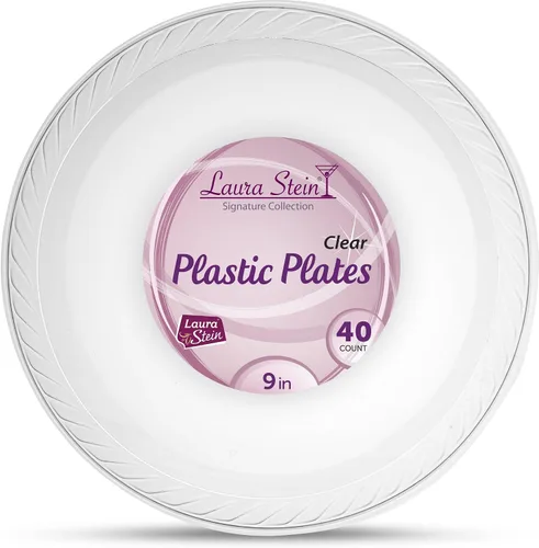 Miniatura 5 de Laura Stein - Platos desechables de plástico transparente de alta calidad, de gran peso, para postre, ideal para bodas, eventos, fiestas, catering