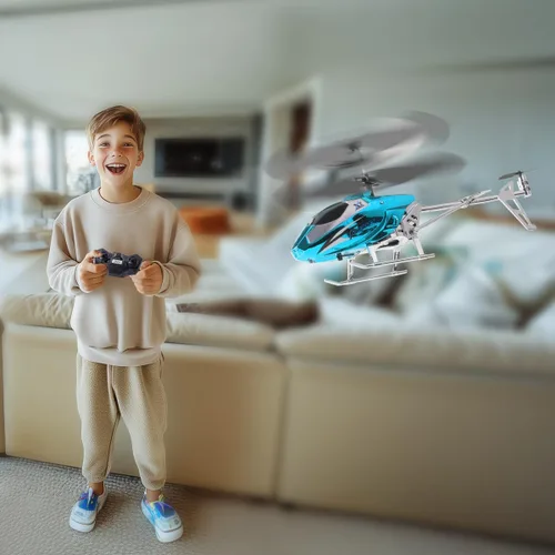 Miniatura 6 de VATOS Helicóptero RC para niños, helicóptero de control remoto de 2.4G con luz LED para niños de 12 años en adelante, altura fija, despegue con una