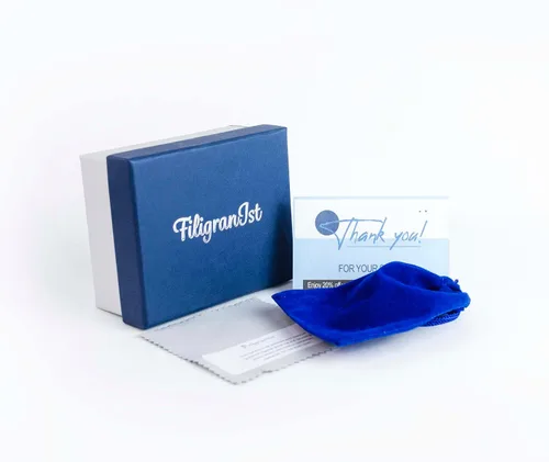 Miniatura 5 de Anillo ovalado de plata de ley 925 hecho a mano con filigrana y piedras preciosas para mujer, caja de regalo